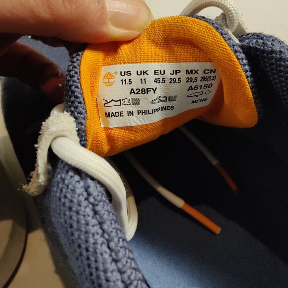 Timberland Men's Sz 11.5 Truecloud Knit Navy Blue Sneakers Lace Up - Picture 6 of 10